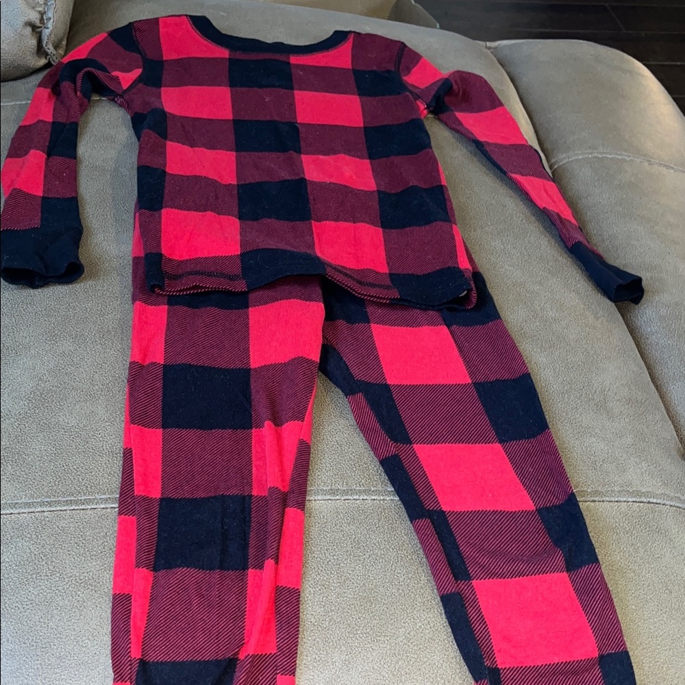 Old Navy Kids Plaid Pajama Set - Red and Black